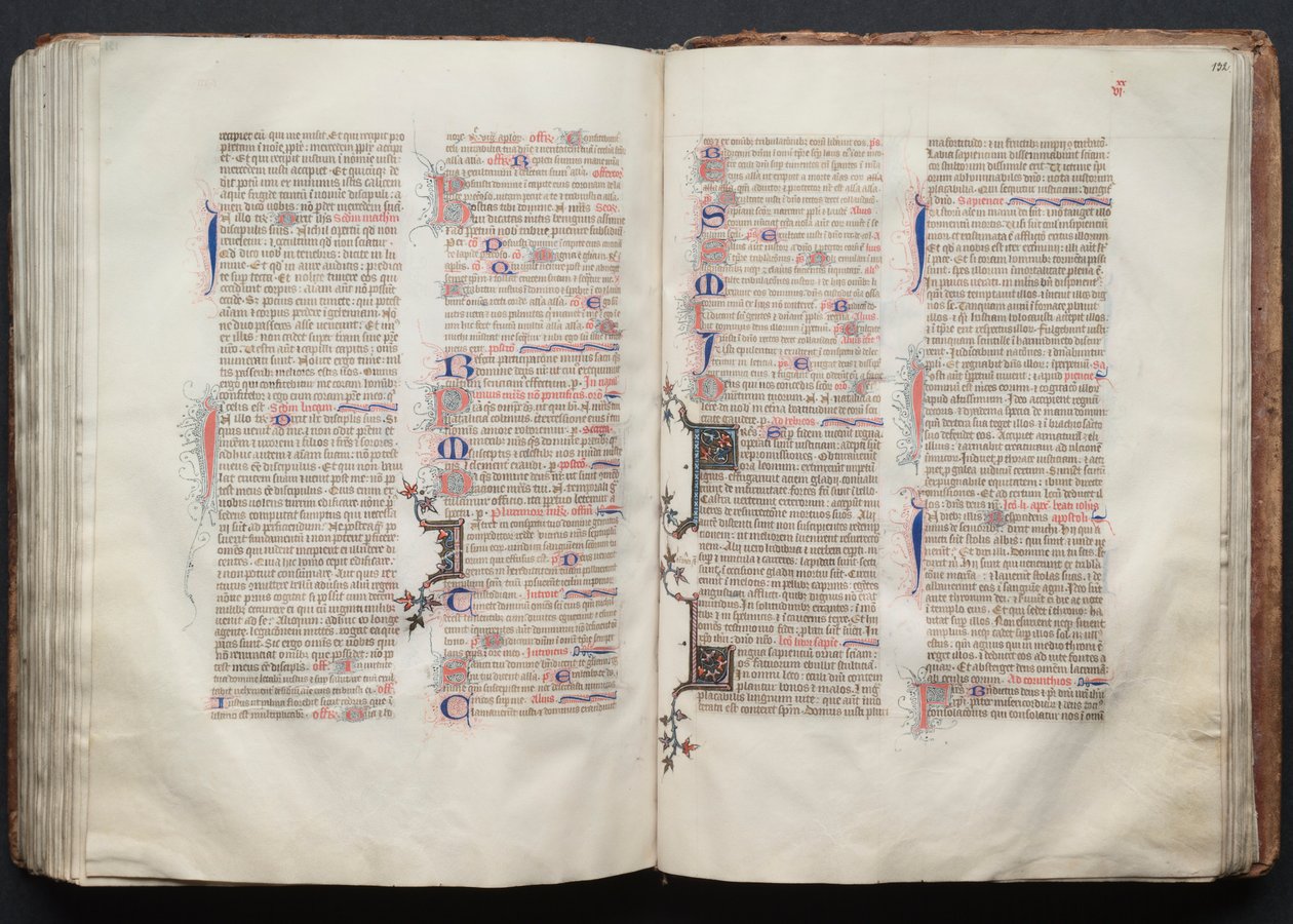 Il Messale di Gotha: Fol. 131v, Testo, c. 1375 da Master of the Boqueteaux