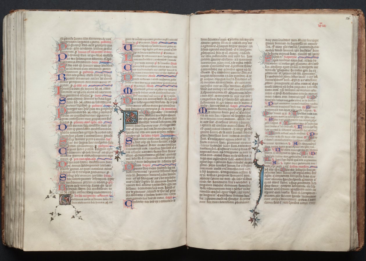Il Messale di Gotha: Fol. 135v, Testo, c. 1375 da Master of the Boqueteaux