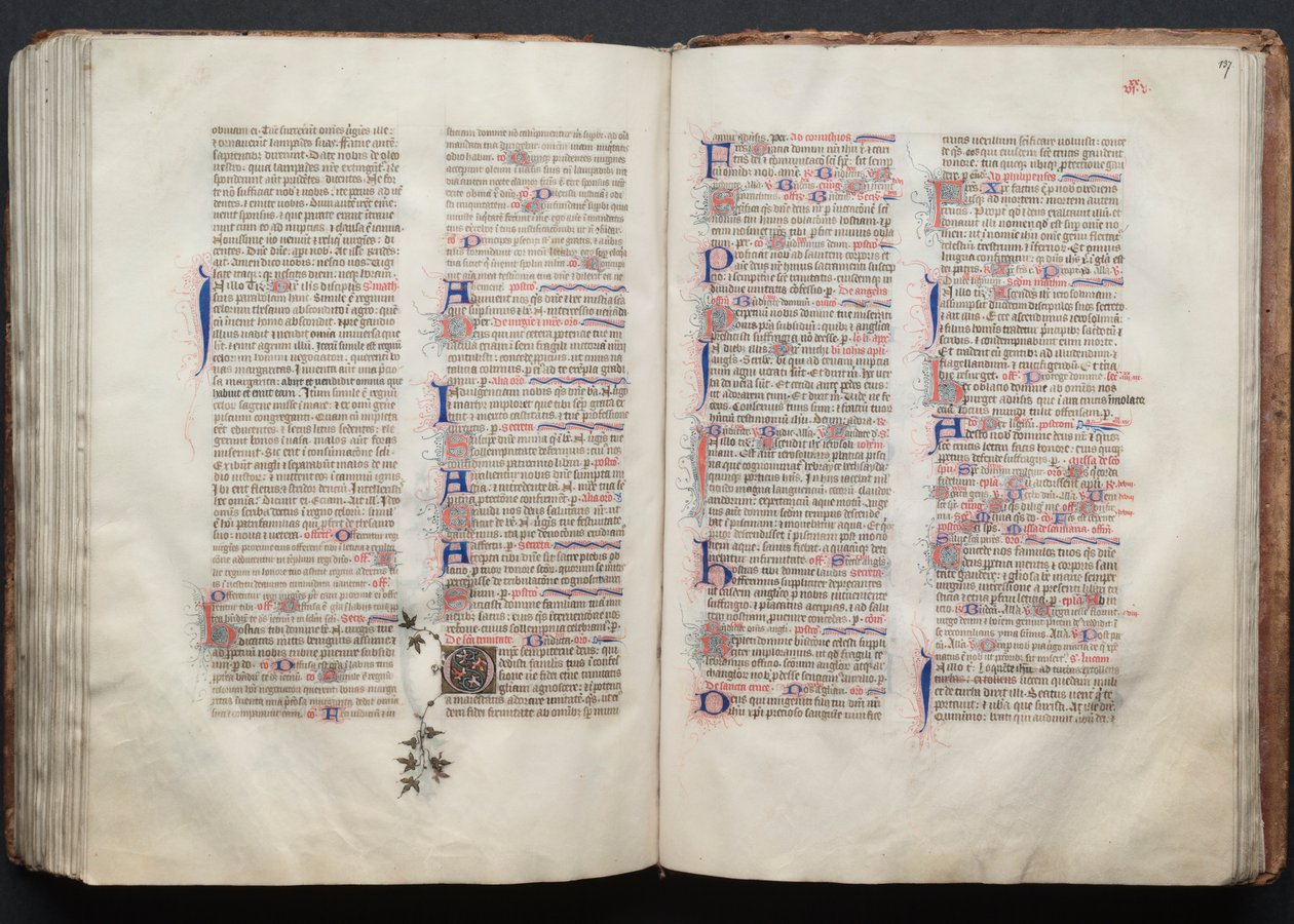 Il Messale di Gotha: Fol. 137r, Testo, c. 1375 da Master of the Boqueteaux