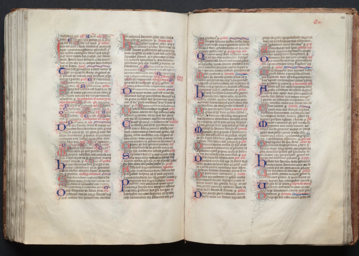 Il Messale di Gotha: Fol. 138r, Testo, c. 1375 da Master of the Boqueteaux