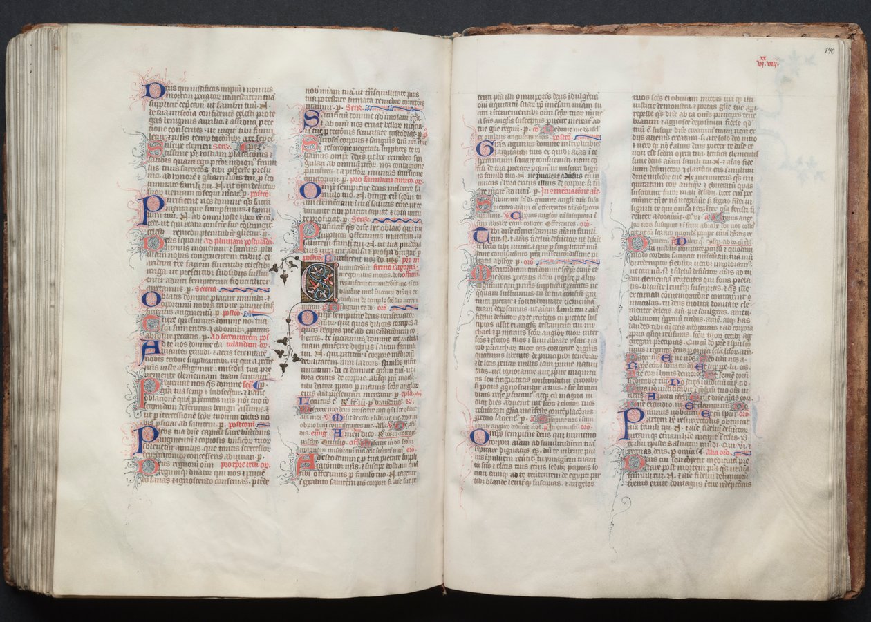 Il Messale di Gotha: Fol. 139v, Testo, c. 1375 da Master of the Boqueteaux