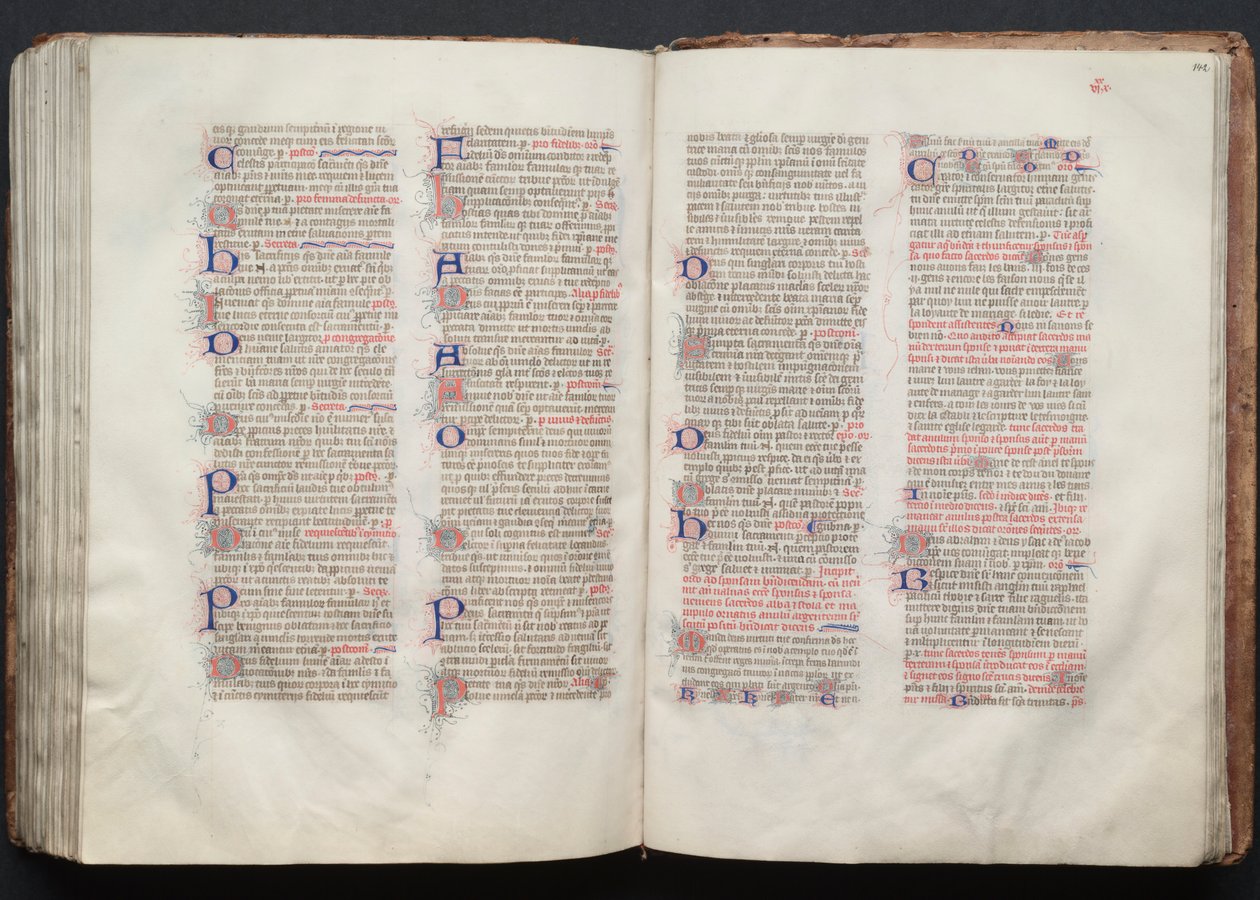 Il Messale di Gotha: Fol. 141v, Testo, c. 1375 da Master of the Boqueteaux
