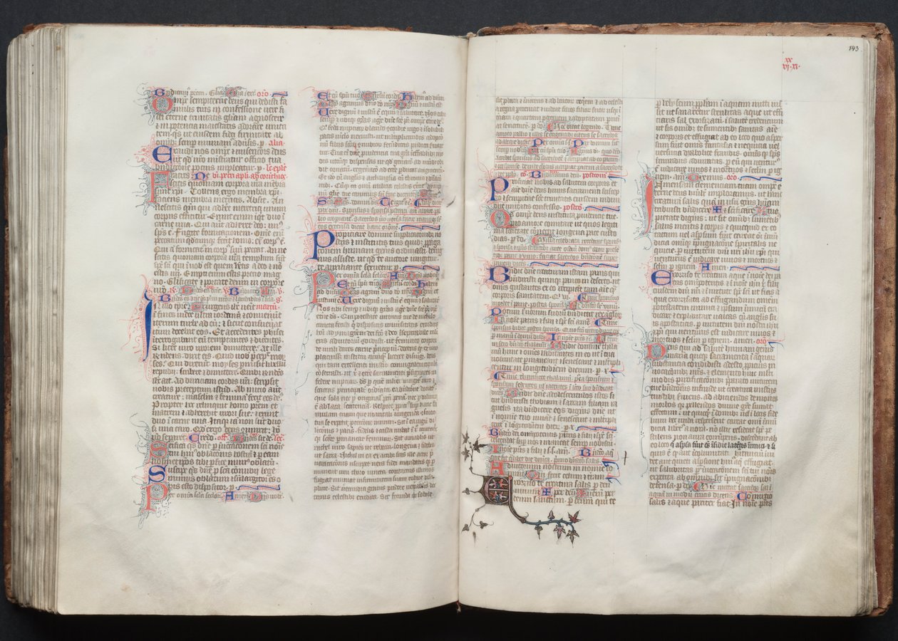 Il Messale di Gotha: Fol. 142v, Testo, c. 1375 da Master of the Boqueteaux