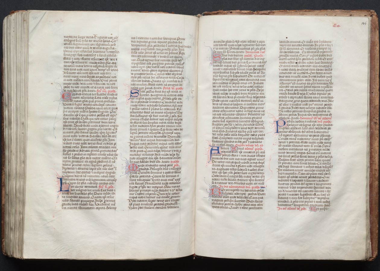 Il Messale di Gotha: Fol. 145vr, Testo, c. 1375 da Master of the Boqueteaux