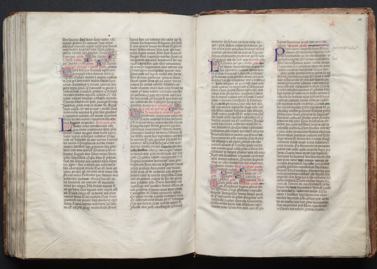 Il Messale di Gotha: Fol. 150v, Testo, ca. 1375 da Master of the Boqueteaux