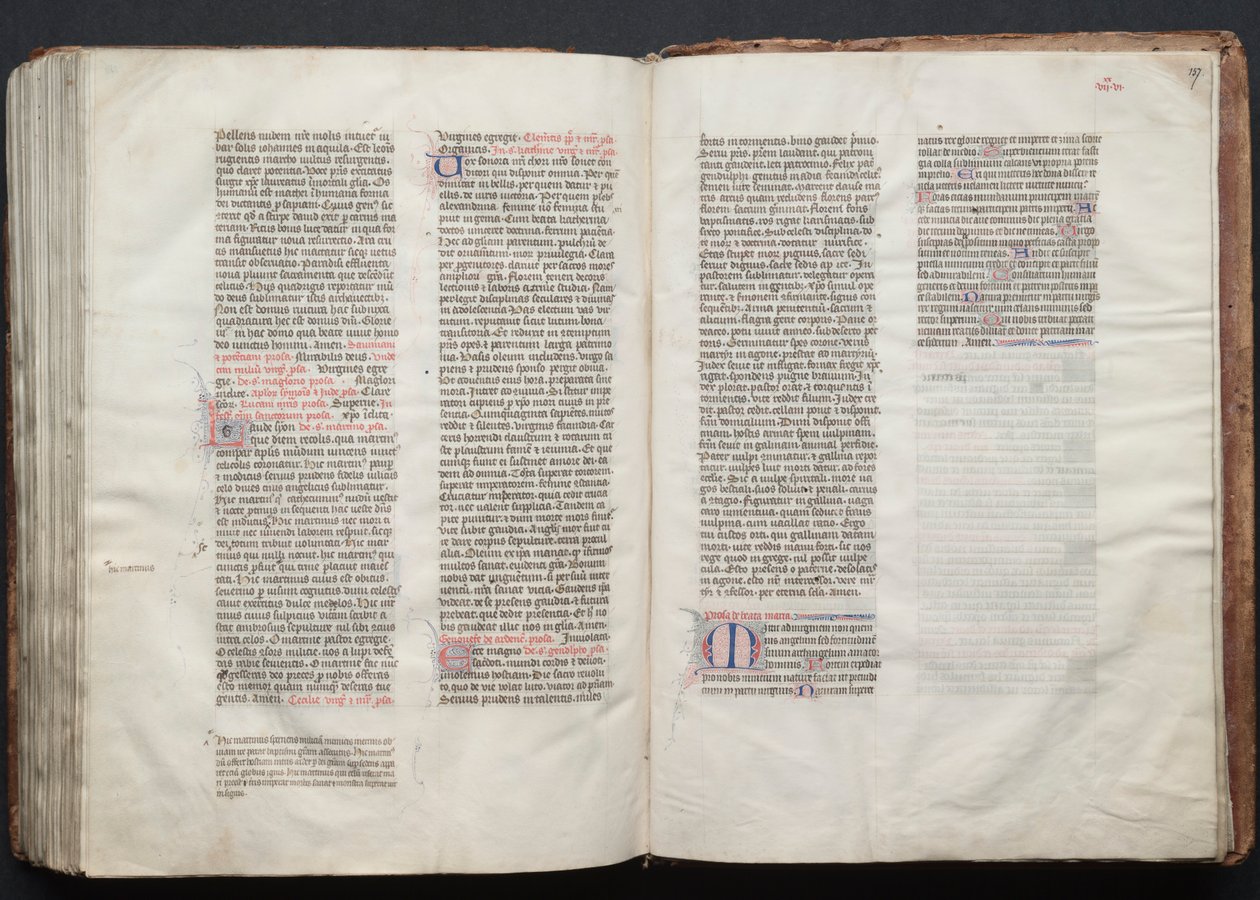 Il Messale di Gotha: Fol. 156v, Testo, c. 1375 da Master of the Boqueteaux