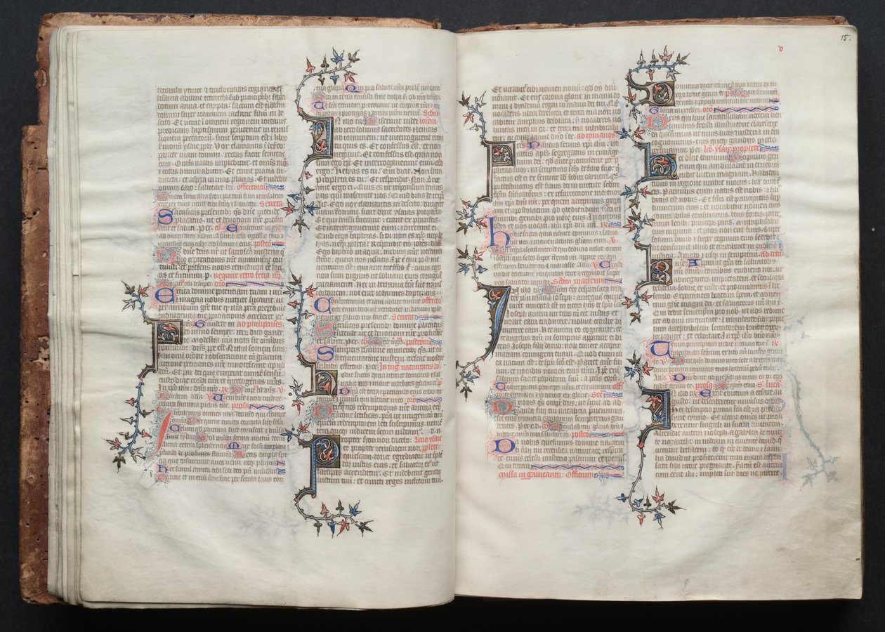 Il Messale di Gotha: Fol. 15r, Testo, c. 1375 da Master of the Boqueteaux