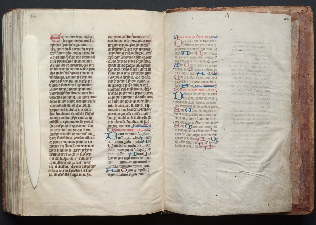 Il Messale di Gotha: Fol. 163v, Testo, c. 1375 da Master of the Boqueteaux