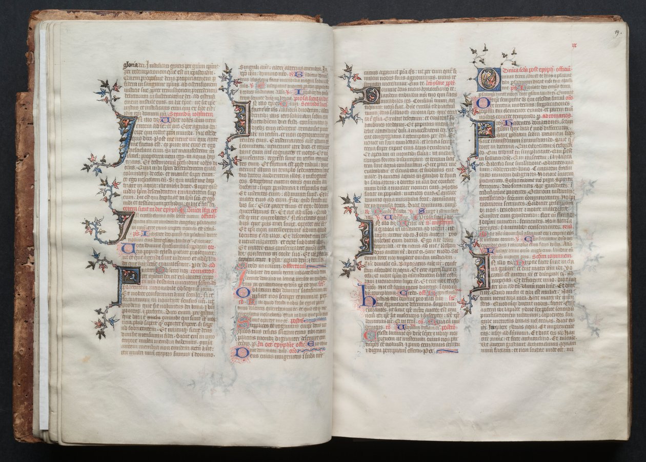 Il Messale di Gotha: Fol. 19r, Testo, c. 1375 da Master of the Boqueteaux