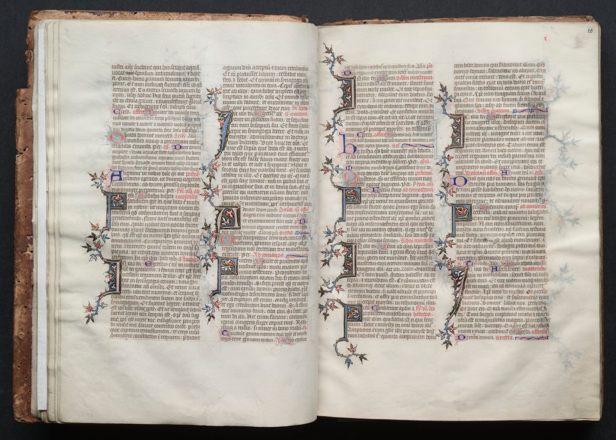 Il Messale di Gotha: Fol. 19v, Testo, ca. 1375 da Master of the Boqueteaux
