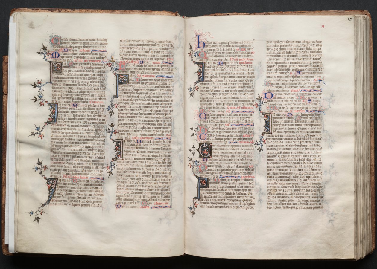 Il Messale di Gotha: Fol. 20v, Testo, c. 1375 da Master of the Boqueteaux