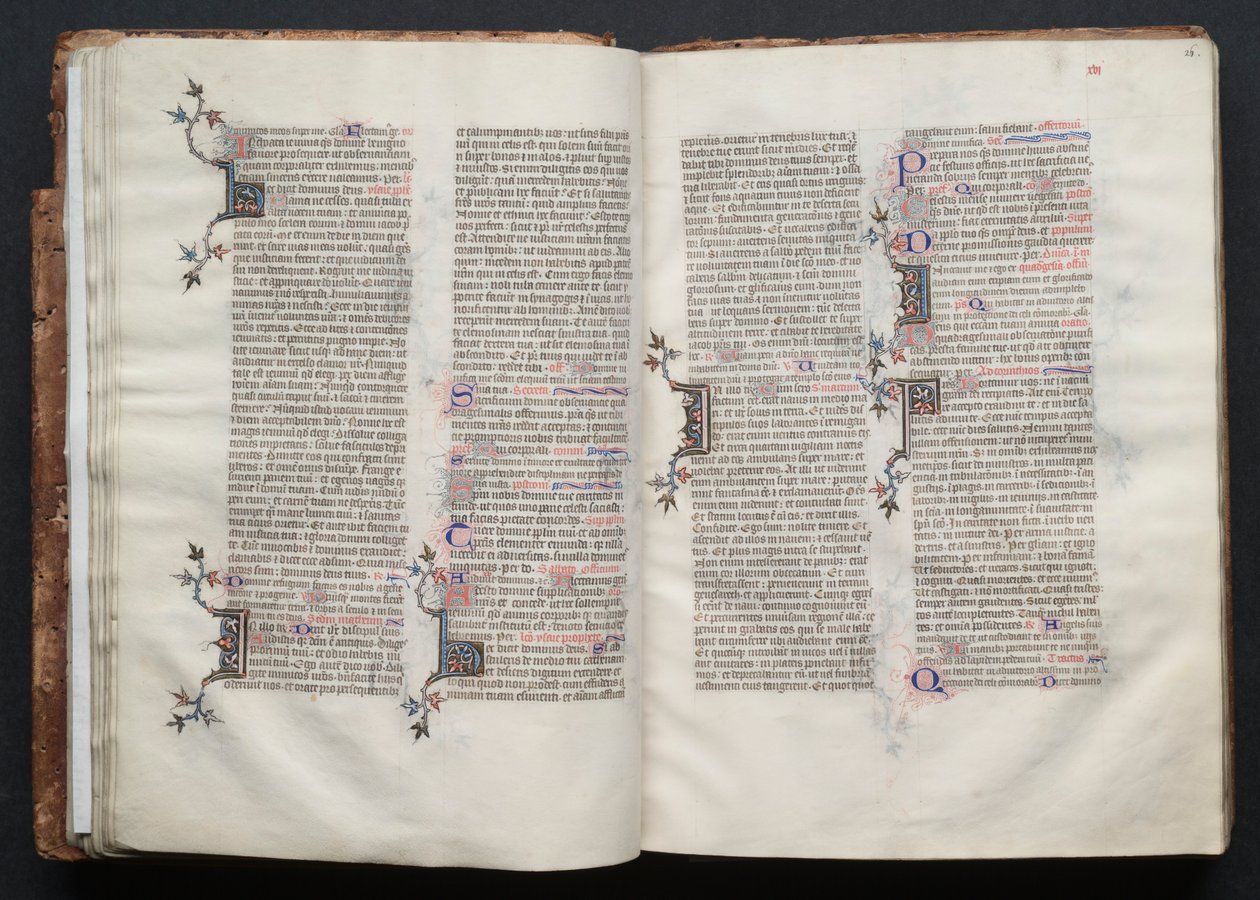 Il Messale di Gotha: Fol. 25v, Testo, c. 1375 da Master of the Boqueteaux