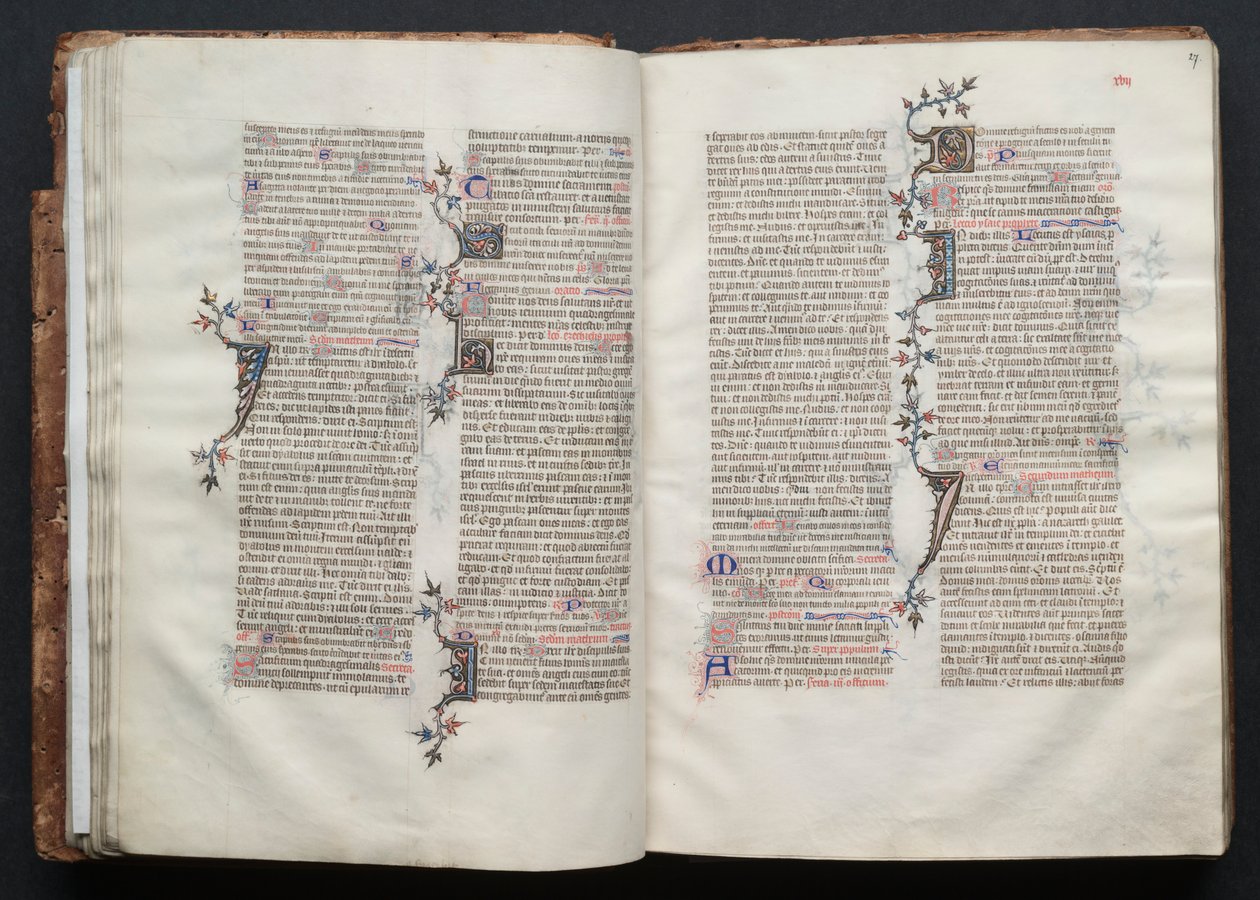 Il Messale di Gotha: Fol. 27r, Testo, c. 1375 da Master of the Boqueteaux