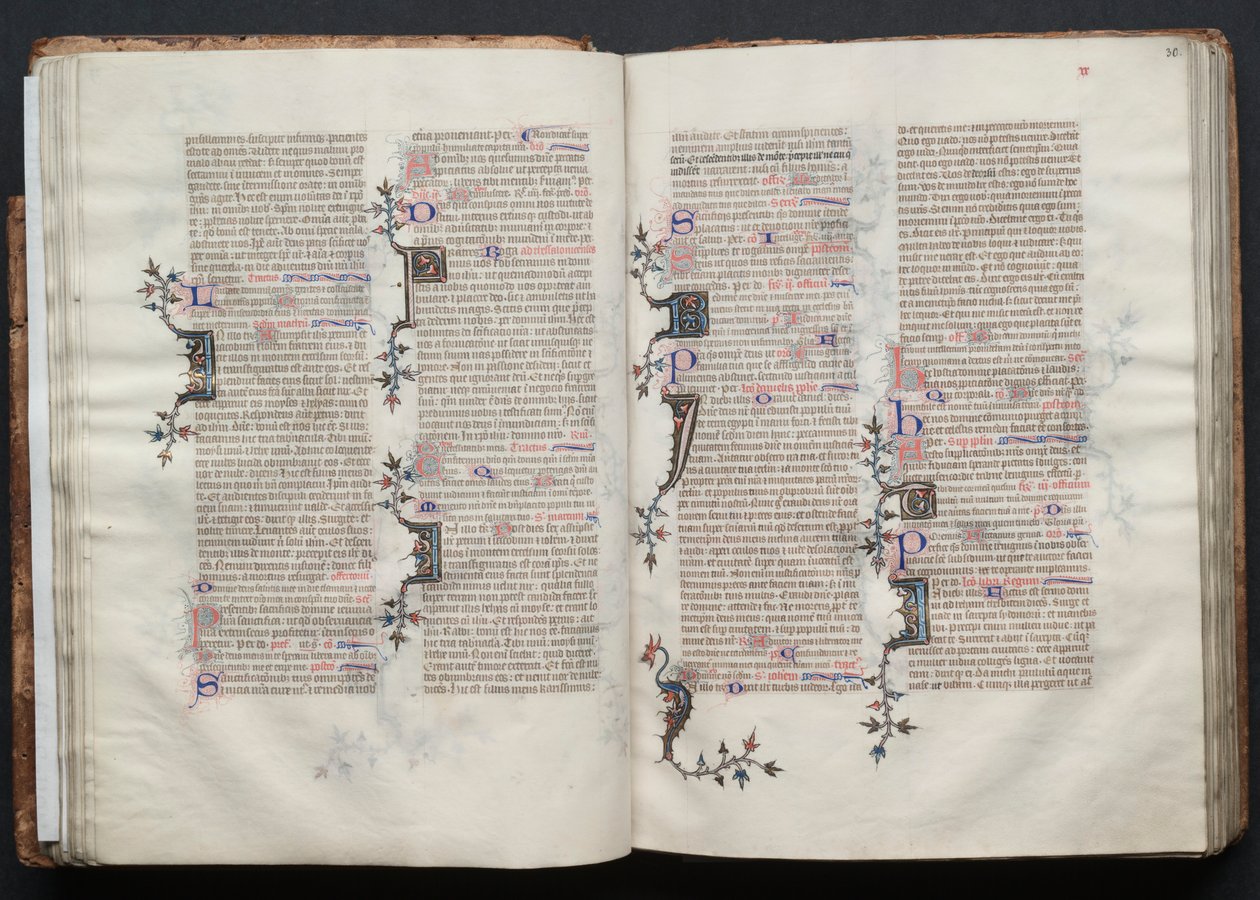 Il Messale di Gotha: Fol. 29v, Testo, c. 1375 da Master of the Boqueteaux