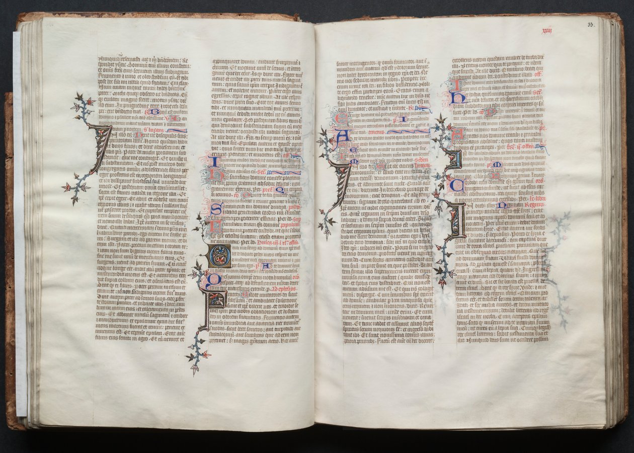 Il Messale di Gotha: Fol. 32v, Testo, c. 1375 da Master of the Boqueteaux