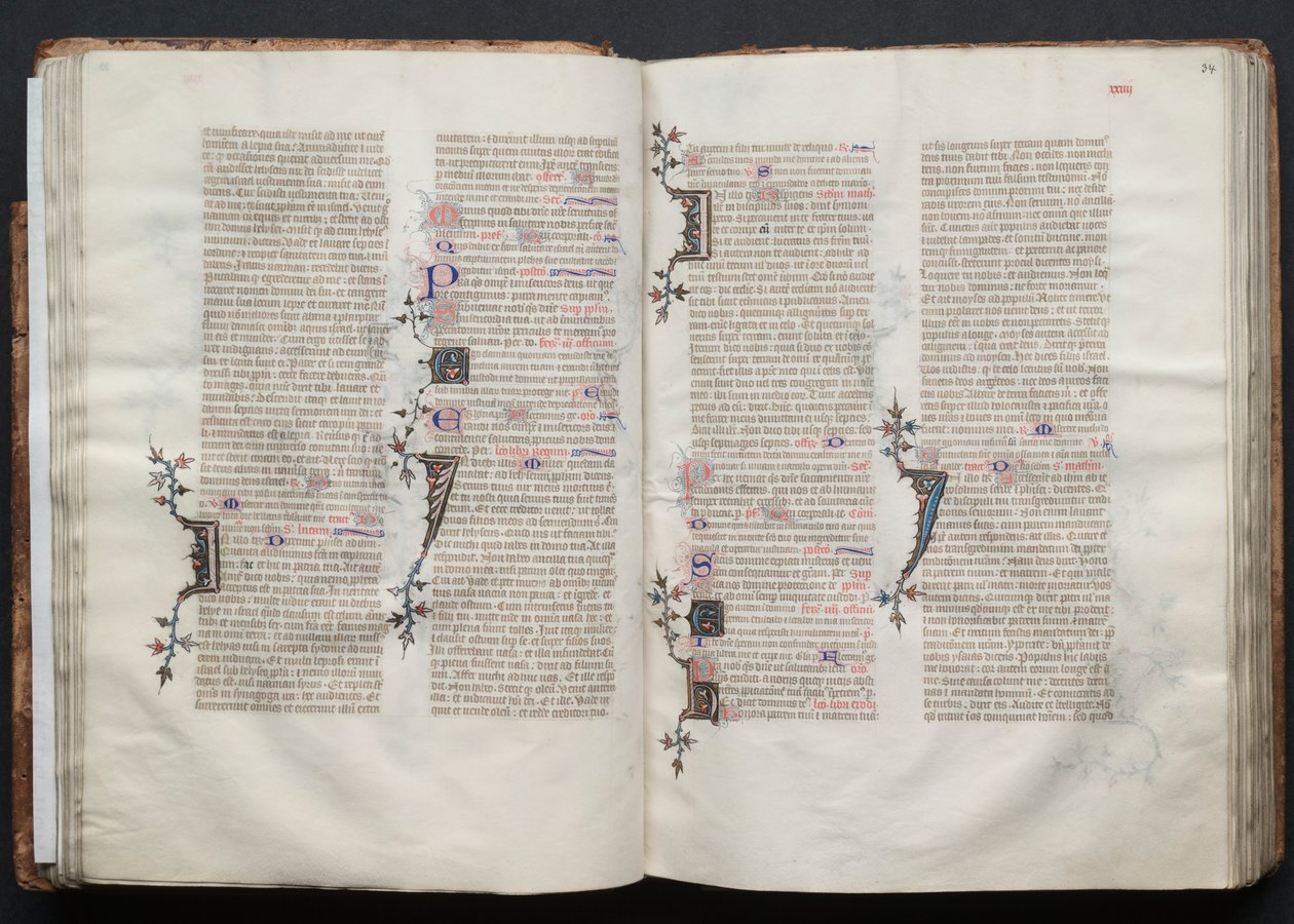 Il Messale di Gotha: Fol. 34r, Testo, c. 1375 da Master of the Boqueteaux