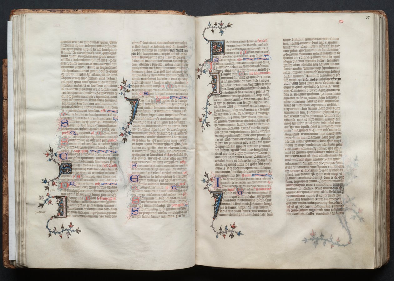 Il Messale di Gotha: Fol. 34v, Testo, ca. 1375 da Master of the Boqueteaux