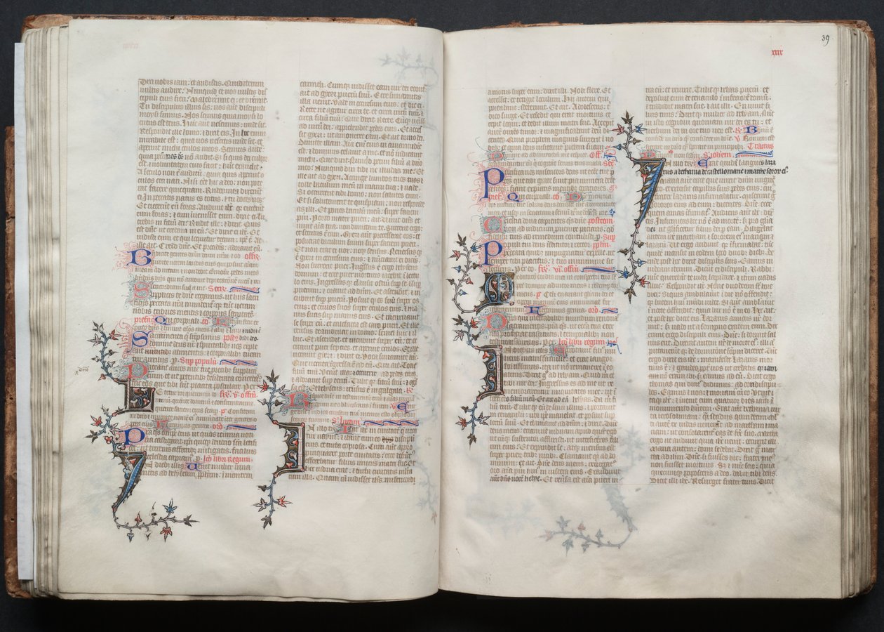 Il Messale di Gotha: Fol. 38v, Testo, ca. 1375 da Master of the Boqueteaux