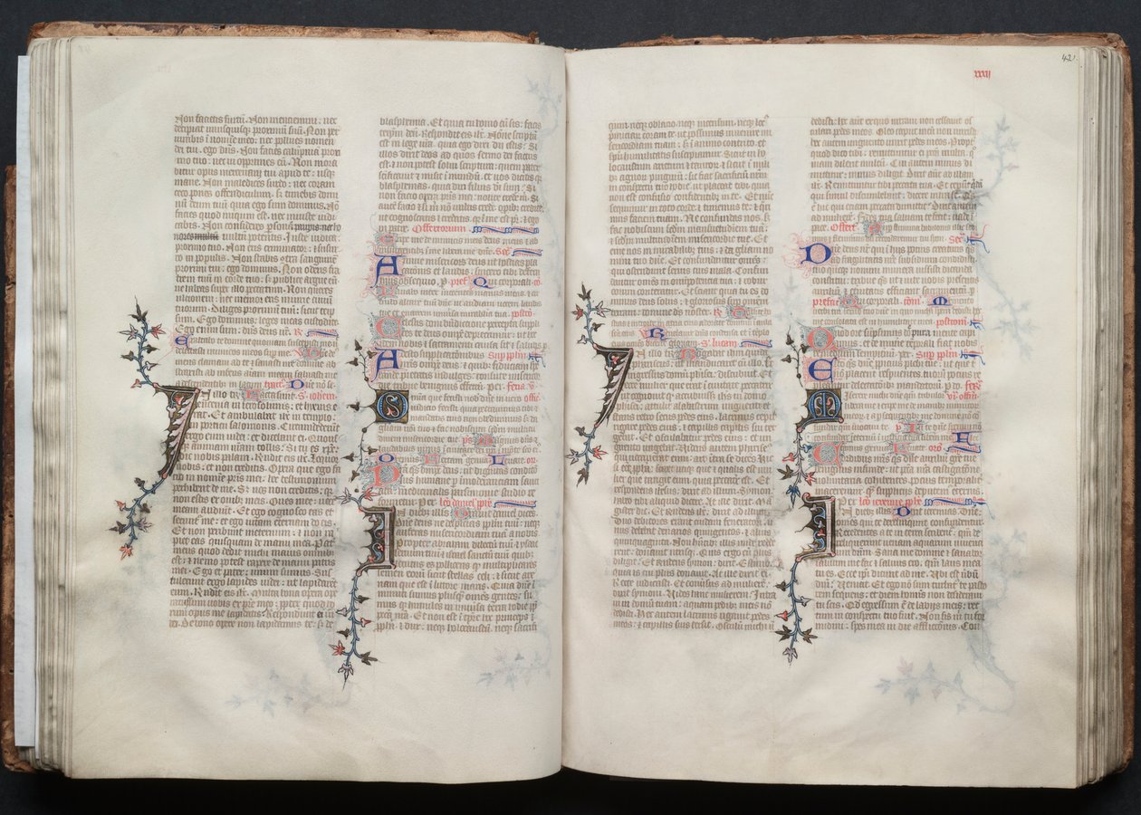 Il Messale di Gotha: Fol. 42r, Testo, c. 1375 da Master of the Boqueteaux