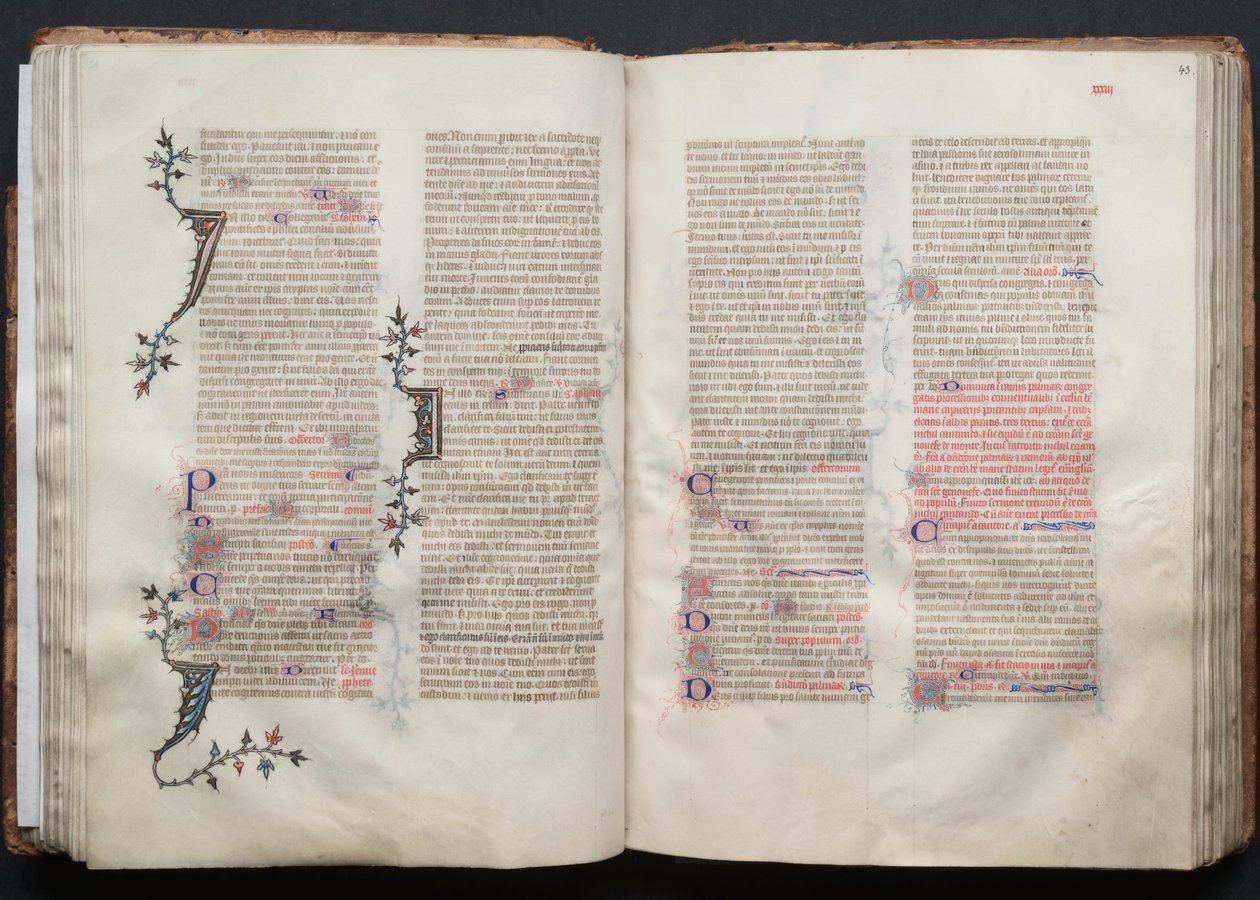 Il Messale di Gotha: Fol. 43r, Testo, c. 1375 da Master of the Boqueteaux