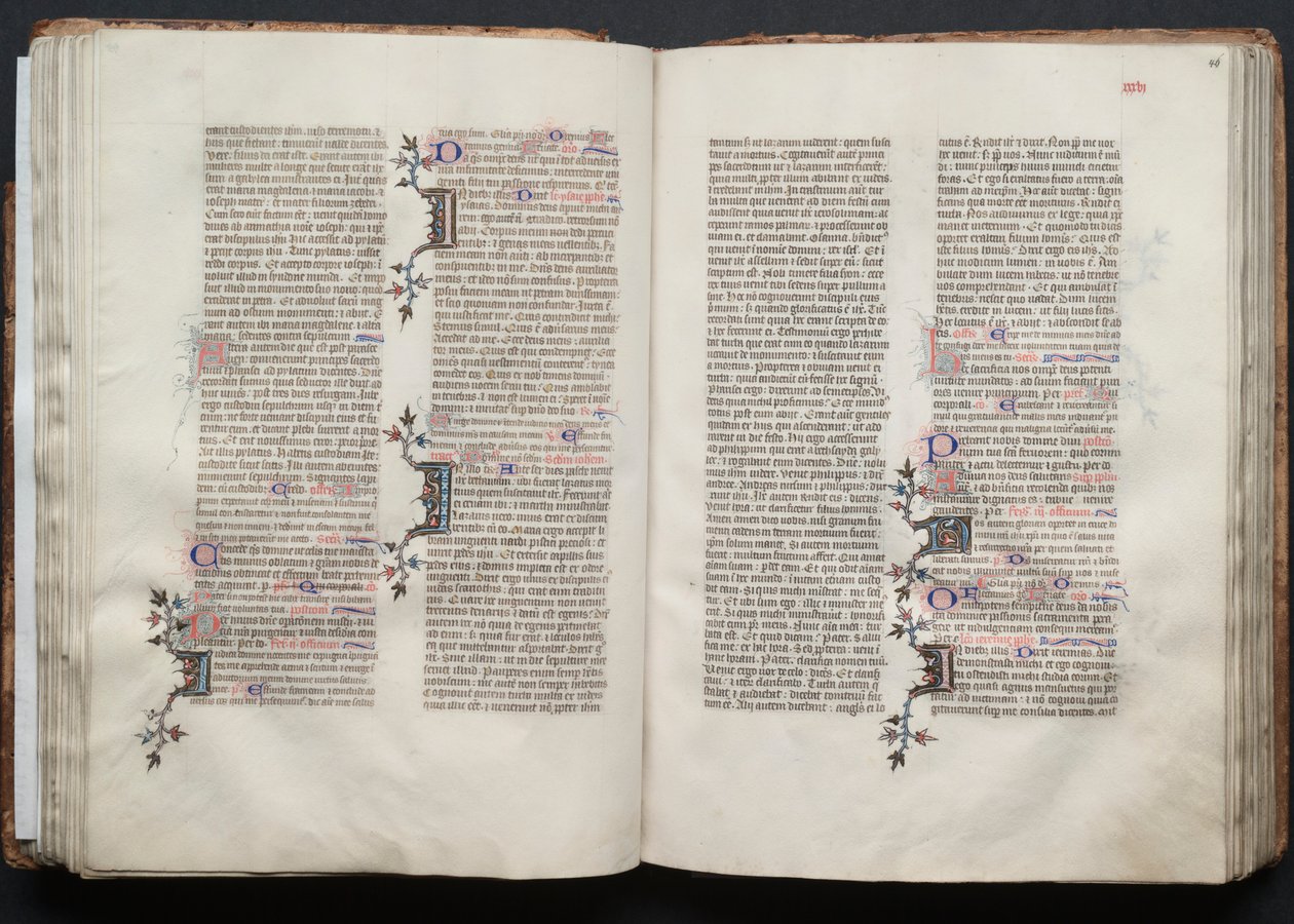 Il Messale di Gotha: Fol. 45v, Testo, c. 1375 da Master of the Boqueteaux
