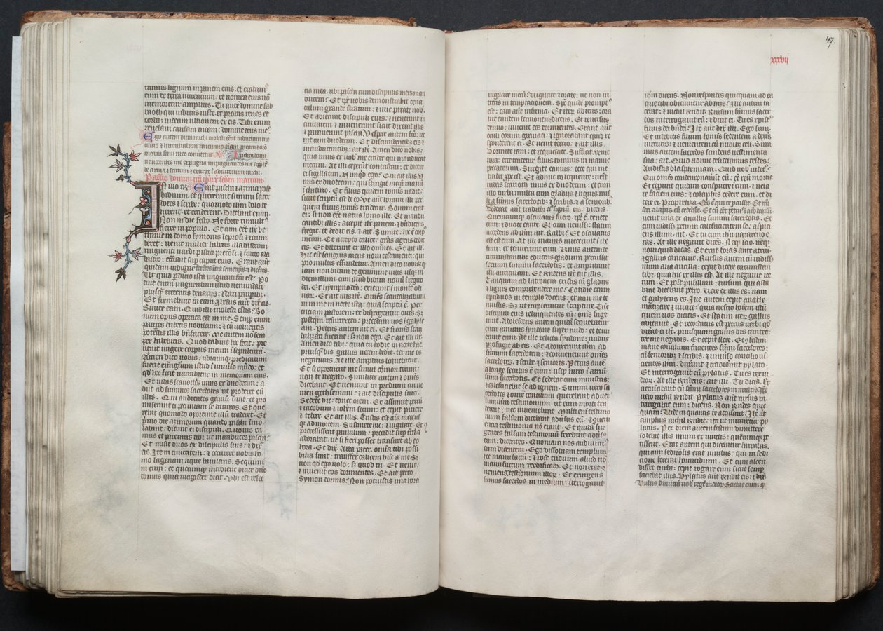 Il Messale di Gotha: Fol. 46v, Testo, c. 1375 da Master of the Boqueteaux