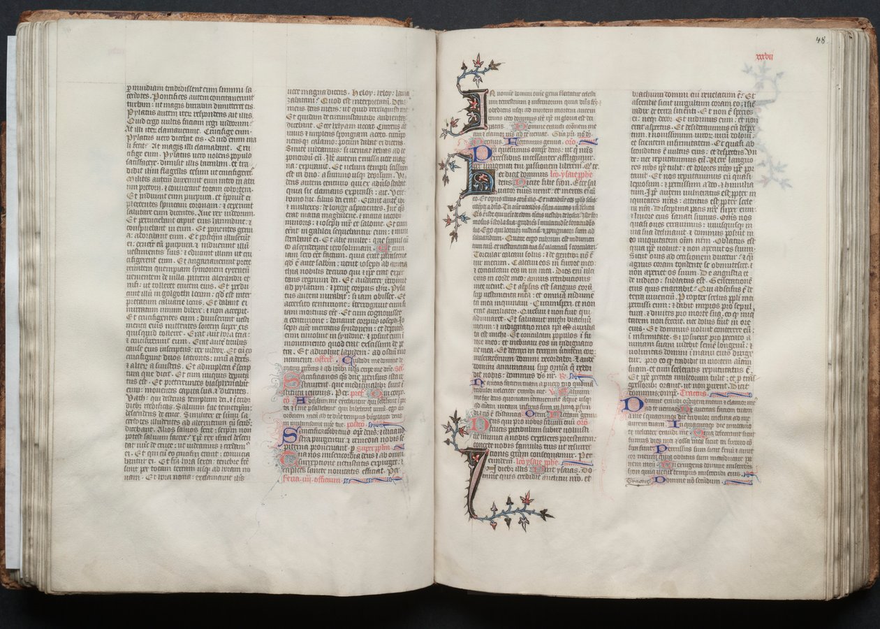Il Messale di Gotha: Fol. 47v, Testo, c. 1375 da Master of the Boqueteaux