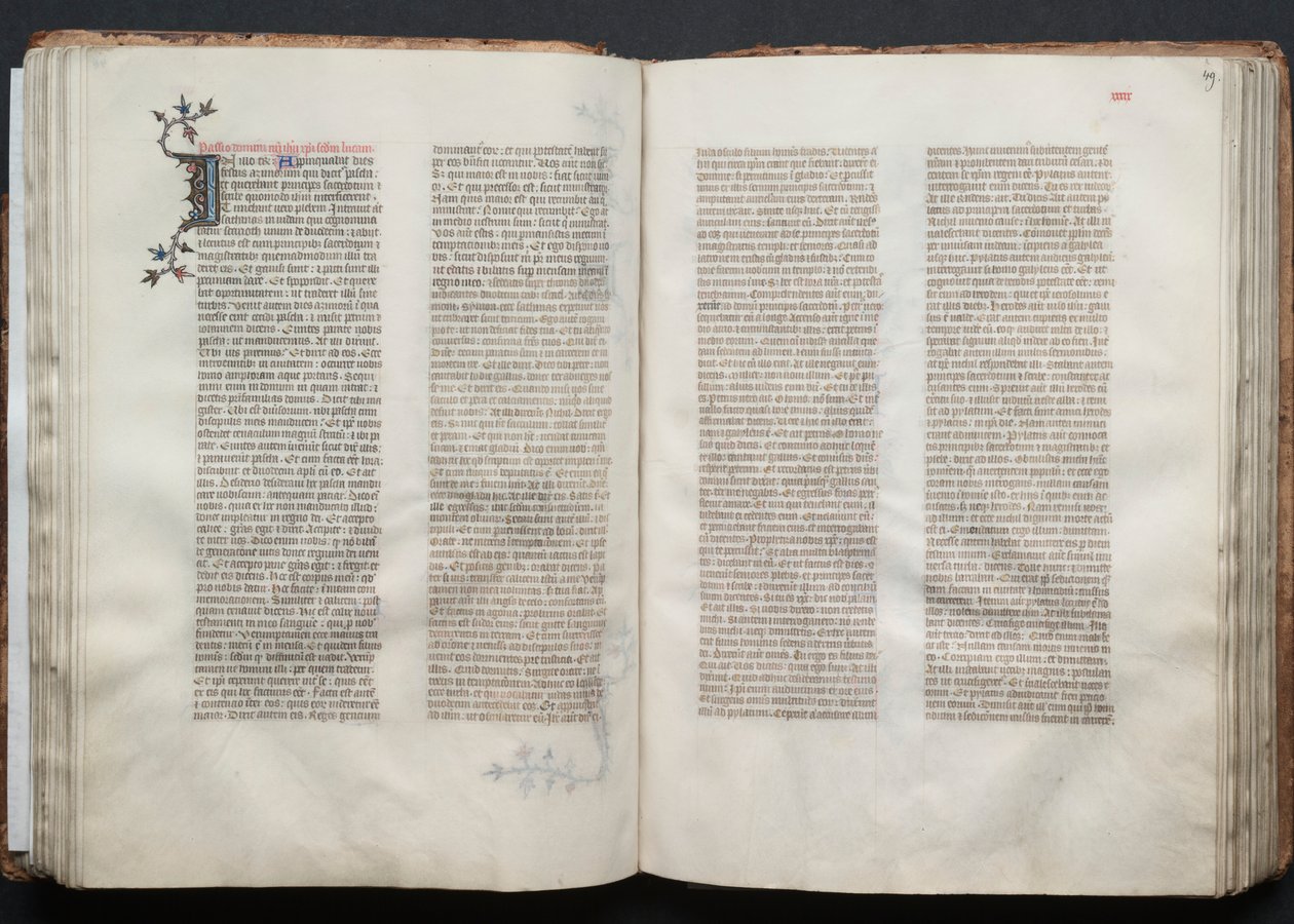 Il Messale di Gotha: Fol. 48v, Testo, c. 1375 da Master of the Boqueteaux