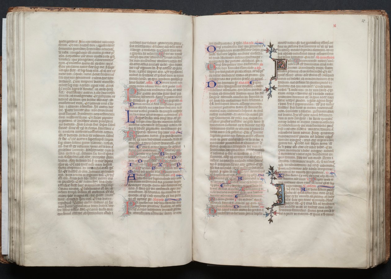 Il Messale di Gotha: Fol. 50r, Testo, ca. 1375 da Master of the Boqueteaux