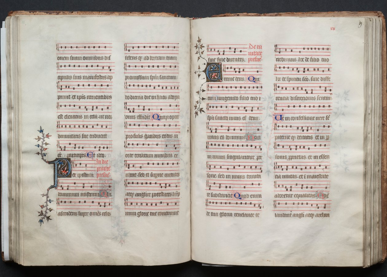 Il Messale di Gotha: Fol. 58v, Testo, c. 1375 da Master of the Boqueteaux