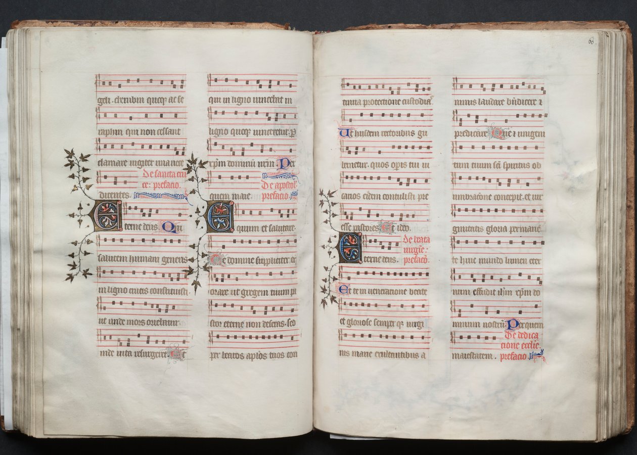 Il Messale di Gotha: Fol. 59v, Testo, c. 1375 da Master of the Boqueteaux