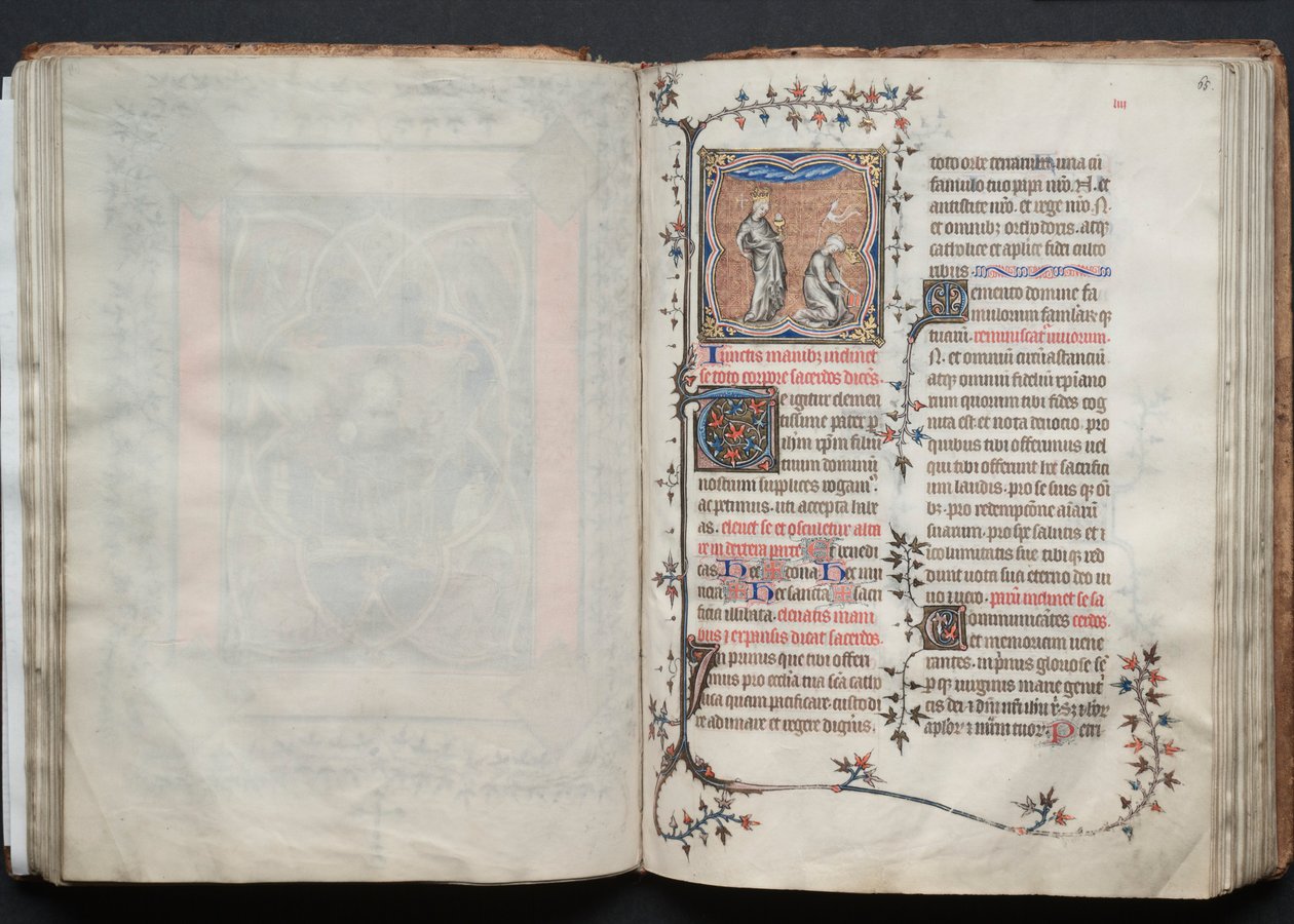 Il Messale di Gotha: Fol. 64v, Testo, c. 1375 da Master of the Boqueteaux