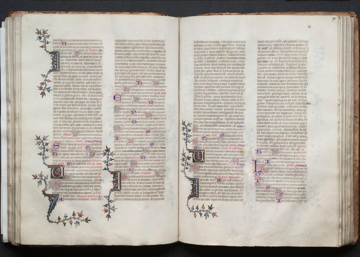 Il Messale di Gotha: Fol. 70v, Testo, c. 1375 da Master of the Boqueteaux