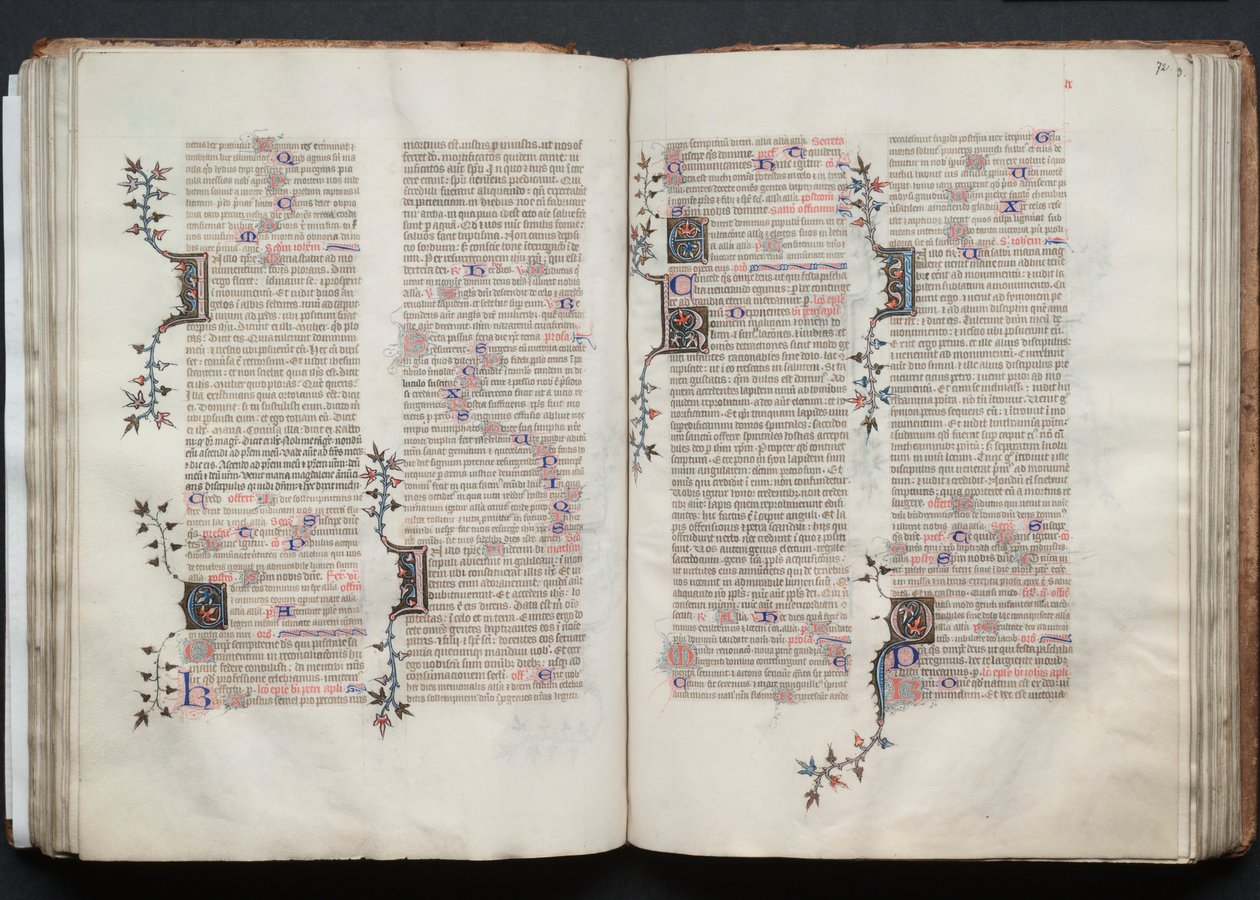 Il Messale di Gotha: Fol. 72r, Testo, c. 1375 da Master of the Boqueteaux