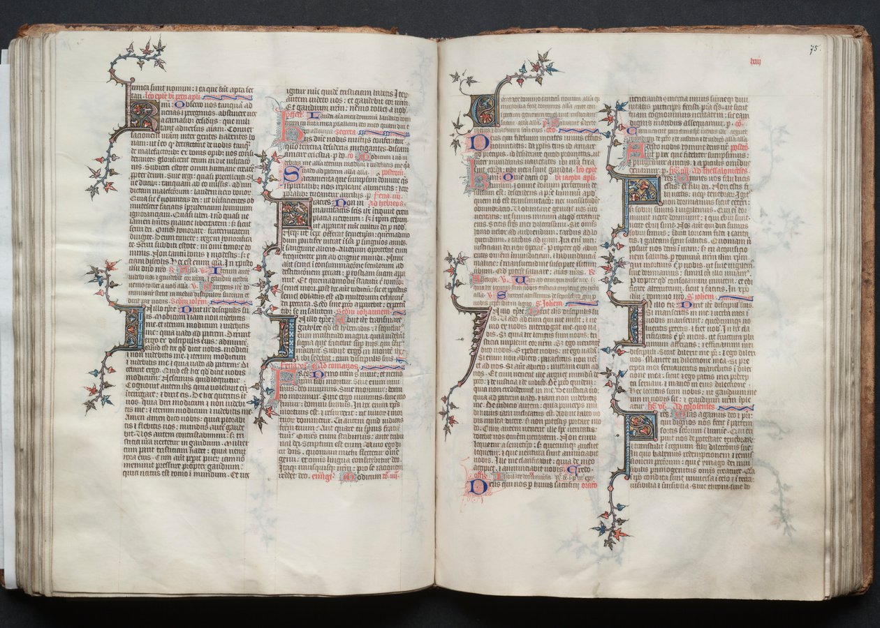 Il Messale di Gotha: Fol. 74v, Testo, c. 1375 da Master of the Boqueteaux