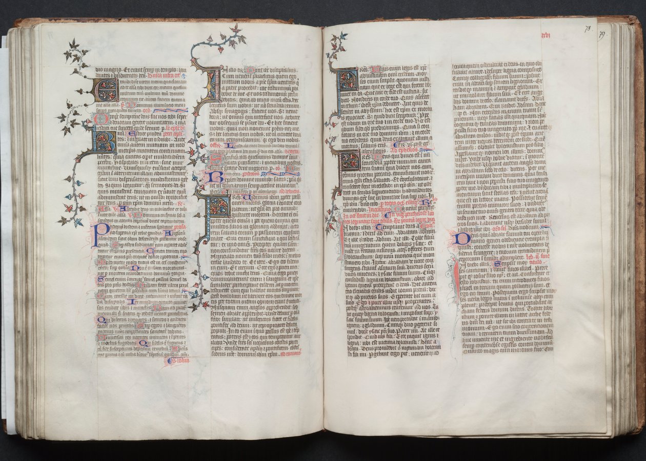 Il Messale di Gotha: Fol. 77v, Testo, c. 1375 da Master of the Boqueteaux