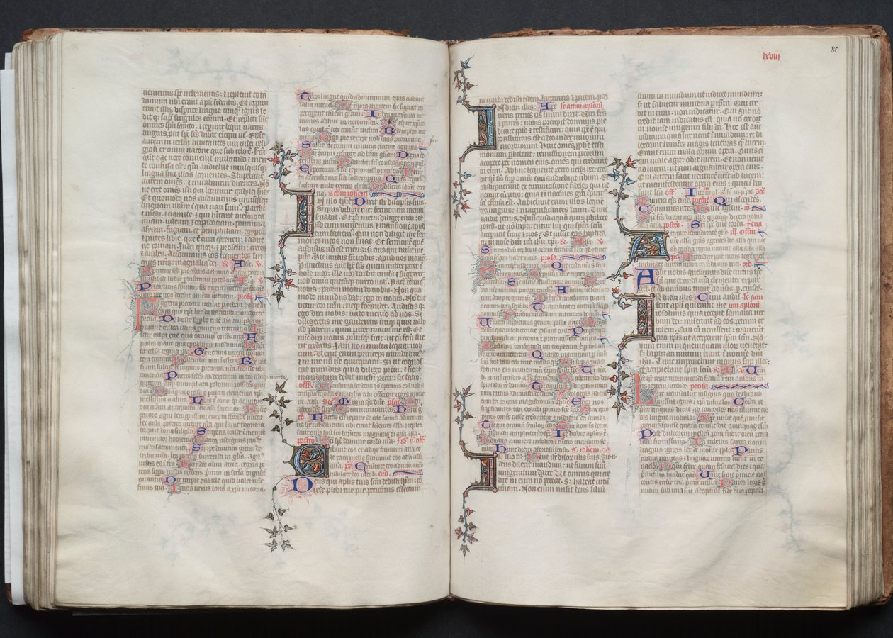 Il Messale di Gotha: Fol. 80r, Testo, c. 1375 da Master of the Boqueteaux