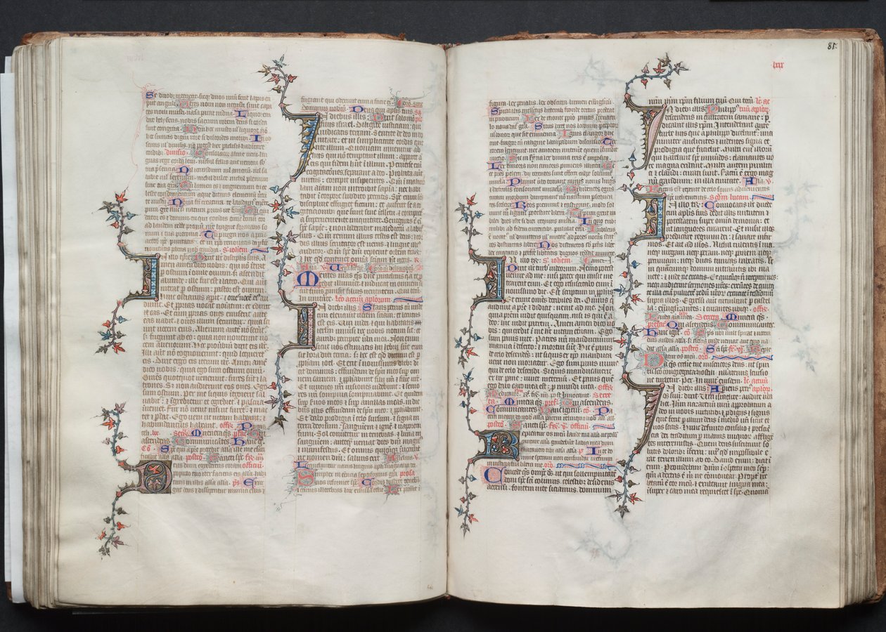 Il Messale di Gotha: Fol. 80v, Testo, c. 1375 da Master of the Boqueteaux