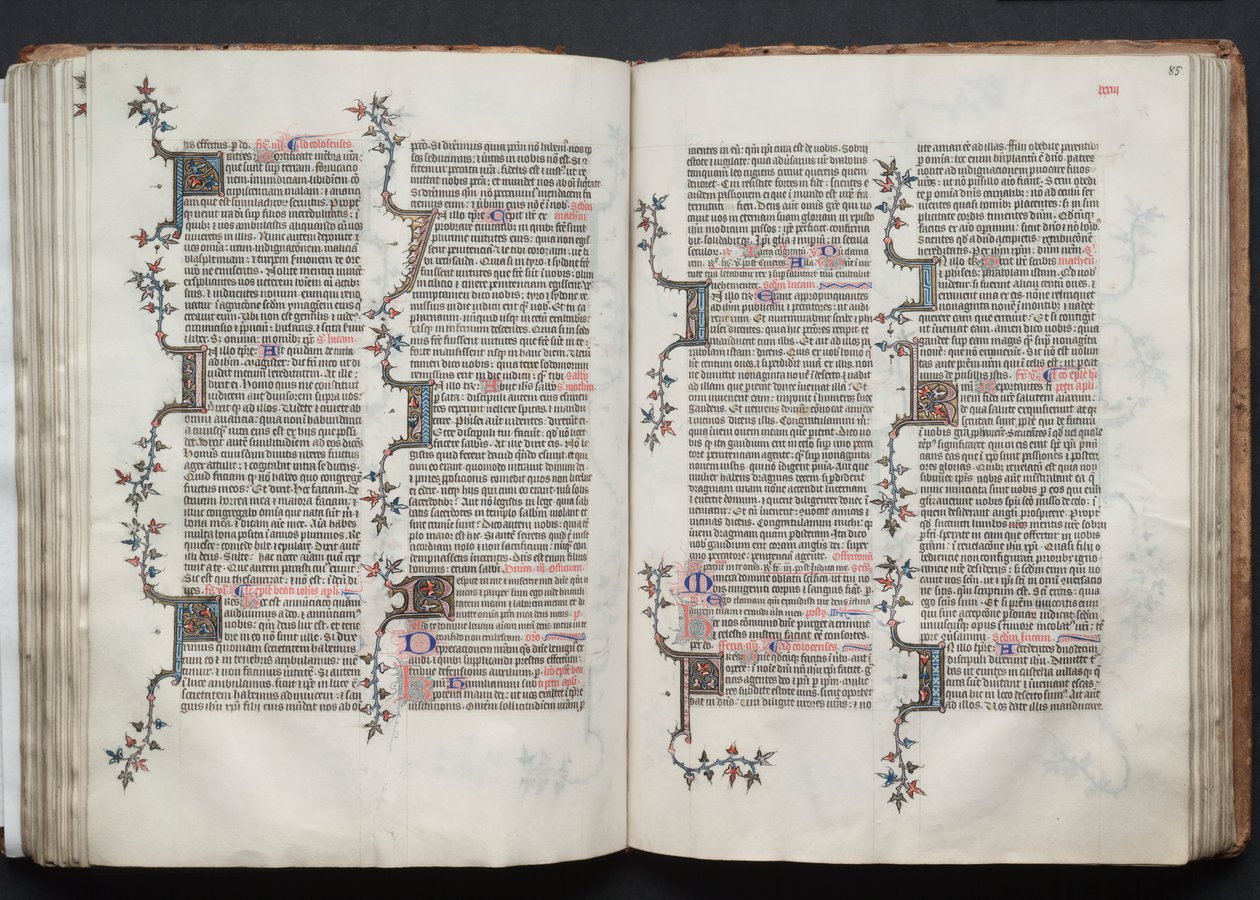 Il Messale di Gotha: Fol. 84v, Testo, c. 1375 da Master of the Boqueteaux