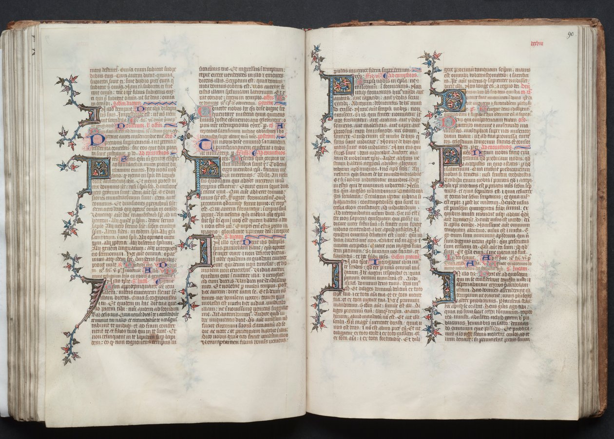 Il Messale di Gotha: Fol. 90r, Testo, c. 1375 da Master of the Boqueteaux
