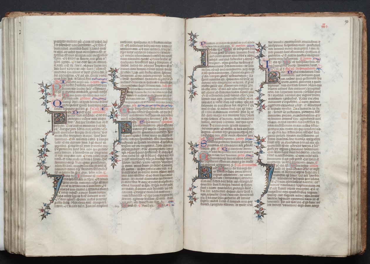 Il Messale di Gotha: Fol. 92v, Testo, c. 1375 da Master of the Boqueteaux