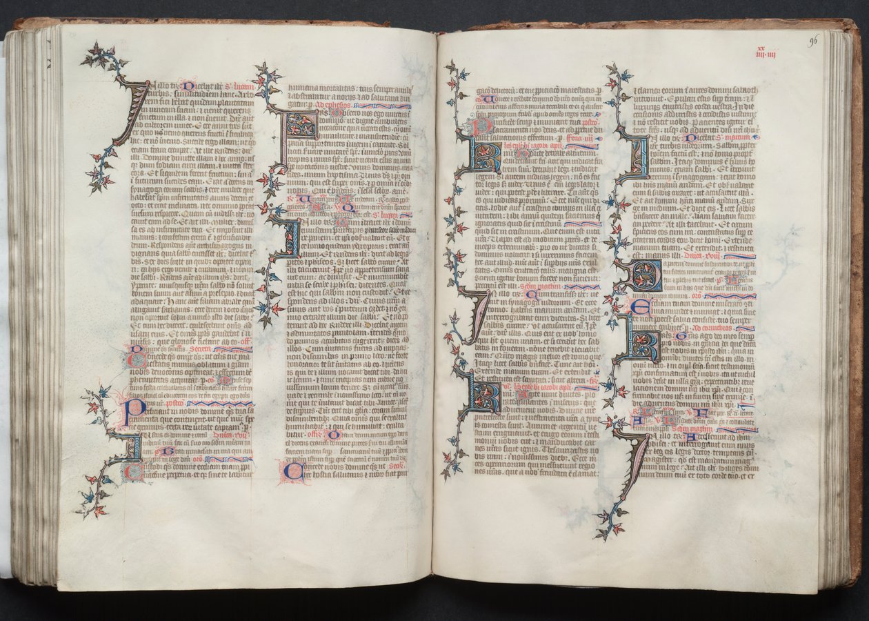 Il Messale di Gotha: Fol. 95v, Testo, c. 1375 da Master of the Boqueteaux