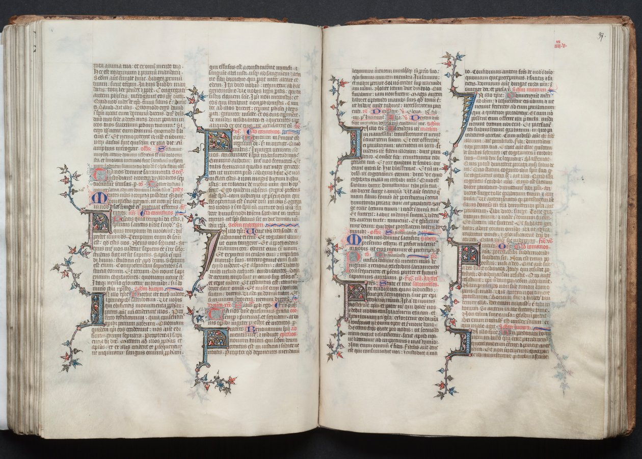 Il Messale di Gotha: Fol. 97r, Testo, c. 1375 da Master of the Boqueteaux