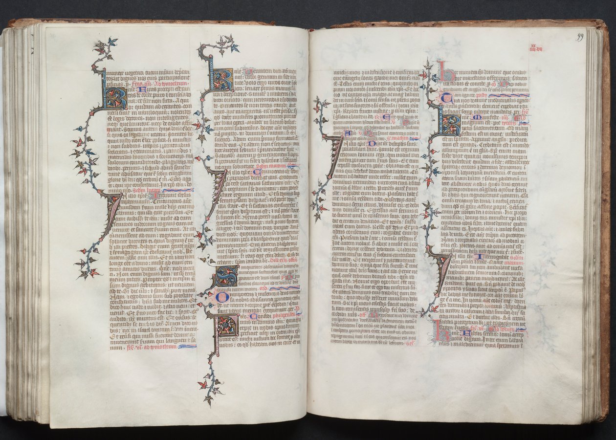 Il Messale di Gotha: Fol. 98v, Testo, c. 1375 da Master of the Boqueteaux