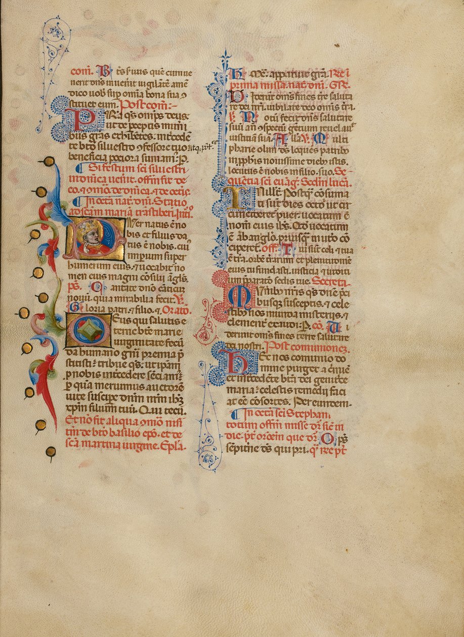 P iniziale: una benedizione del Papa da Master of the Brussels Initials