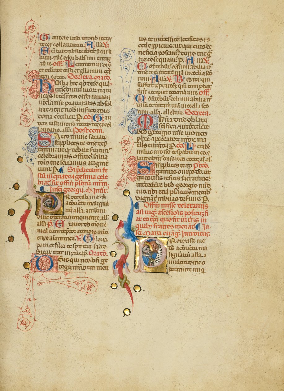 Iniziale P: San Giorgio; Iniziale P: San Marco da Master of the Brussels Initials