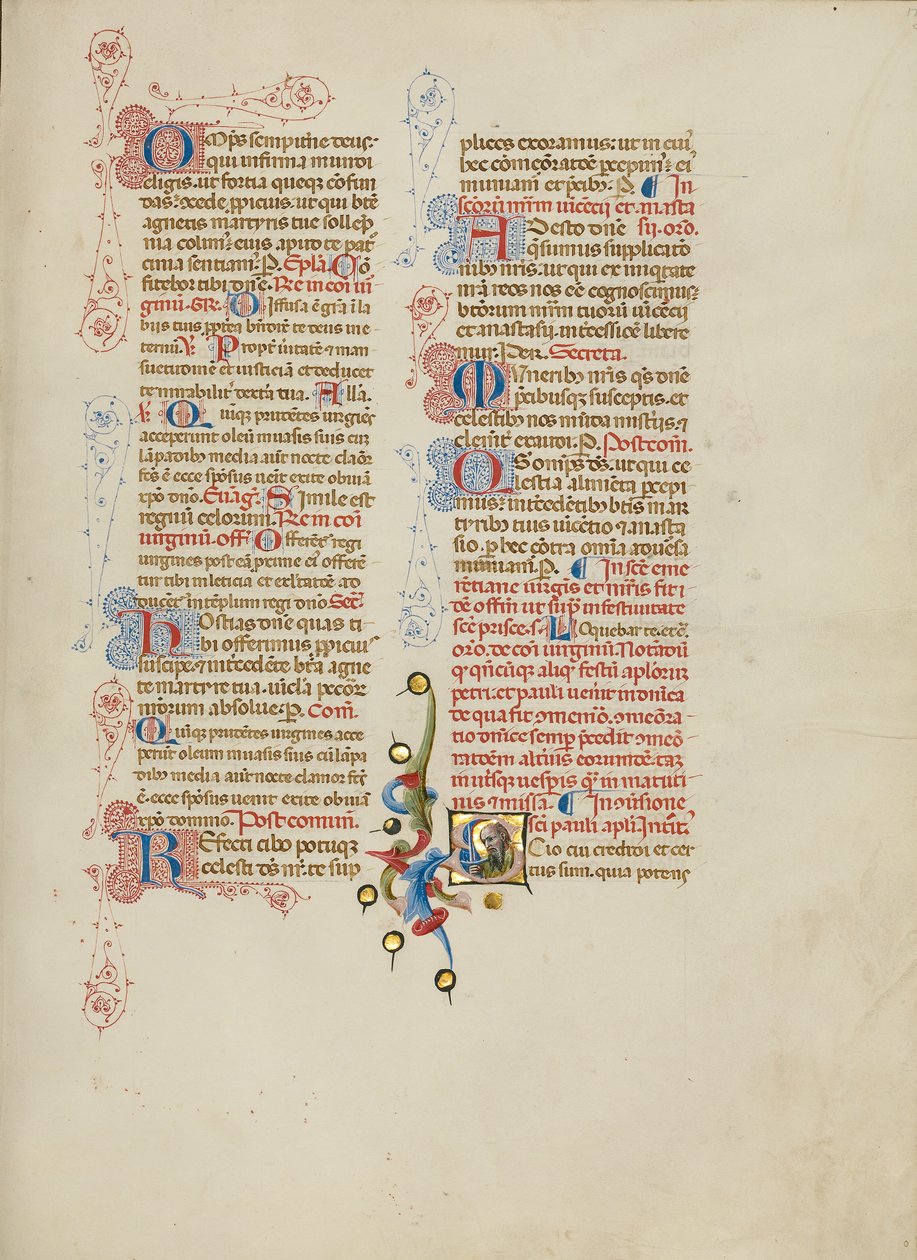 Iniziale S: Saint Paul da Master of the Brussels Initials