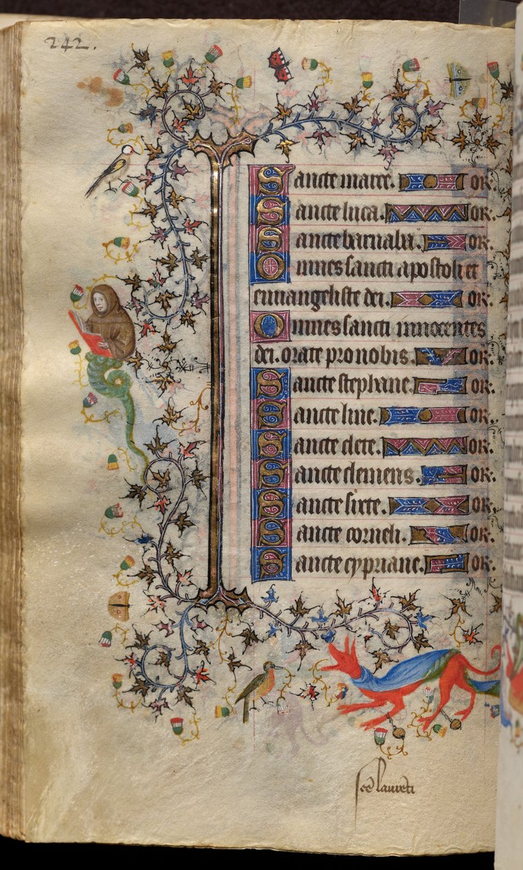 Ore di Carlo il Nobile, re di Navarra (1361-1425): fol. 121v, Testo da Master of the Brussels Initials and Associates
