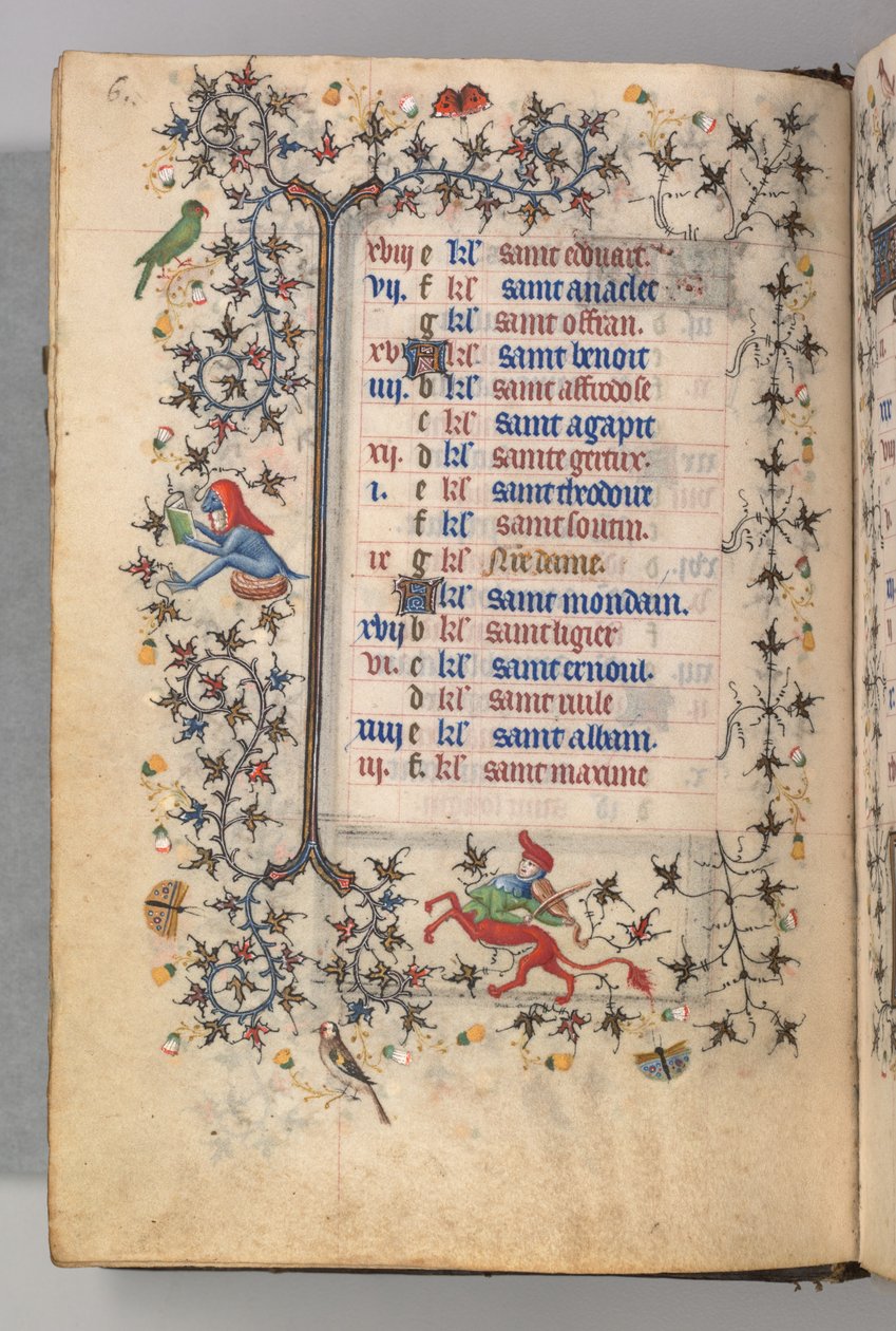 Ore di Carlo il Nobile, re di Navarra (1361-1425): fol. 3v, marzo da Master of the Brussels Initials and Associates