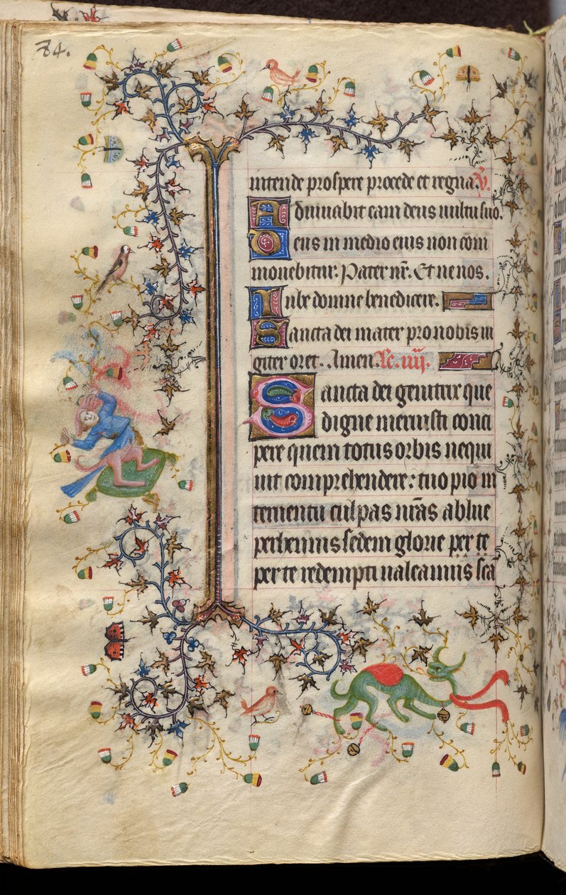 Ore di Carlo il Nobile, re di Navarra (1361-1425): fol. 42v, Testo da Master of the Brussels Initials and Associates